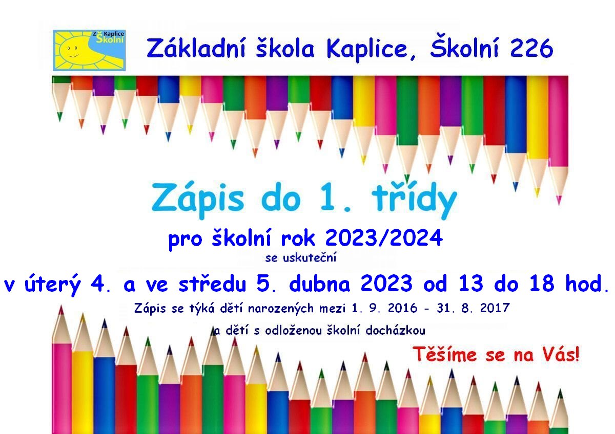 Zápis 2023 ZŠ Školní 226