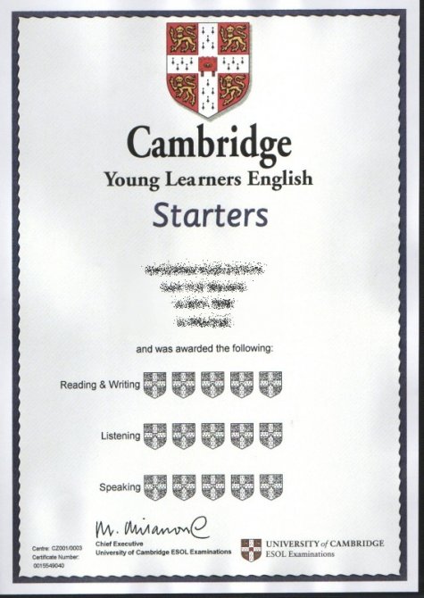 Žáci ZŠ Školní uspěli u mezinárodních zkoušek Cambridge English